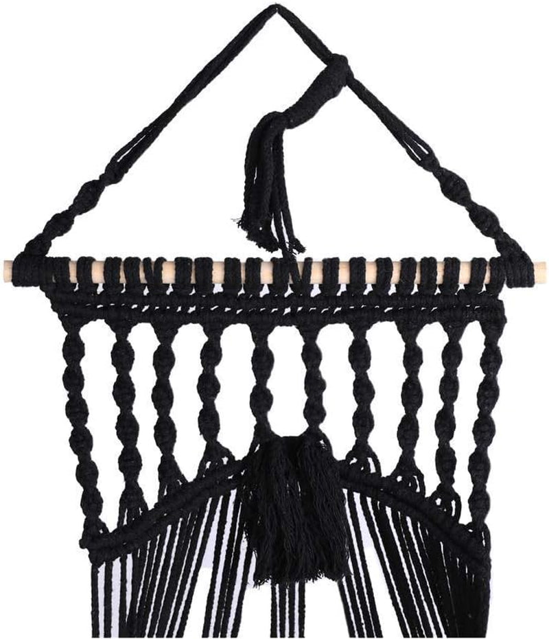 Bohemian Macrame Cat Hammock Bed in Black