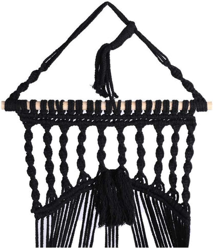Bohemian Macrame Cat Hammock Bed in Black